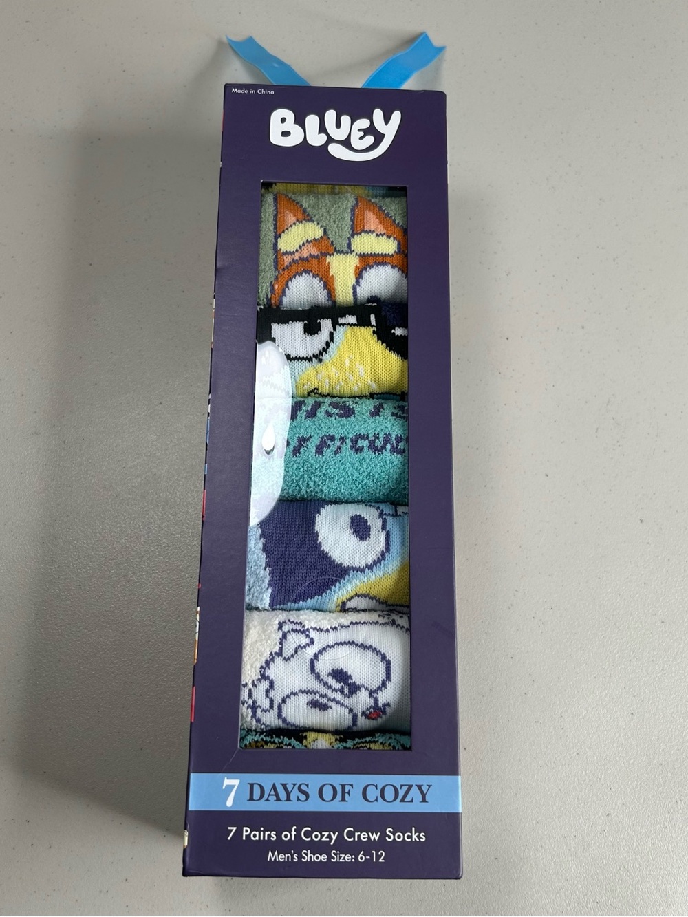 Bluet Mens Socks 7 Days Of Cozy Crew Socks 7 Pairs Mens Shoe Size 6-12 BRAND NEW